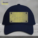 Yellow White Small Chevron Oil Rubbed Novelty License Plate Hat Cotton / Navy