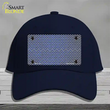 Blue White Small Chevron Oil Rubbed Novelty License Plate Hat Cotton / Navy