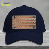 Orange White Small Chevron Oil Rubbed Novelty License Plate Hat Cotton / Navy