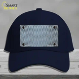 Light Blue White Small Chevron Oil Rubbed Novelty License Plate Hat Cotton / Navy