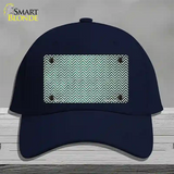 Mint White Small Chevron Oil Rubbed Novelty License Plate Hat Cotton / Navy