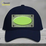 Lime Green White Small Chevron Oval Oil Rubbed Novelty License Plate Hat Cotton / Navy