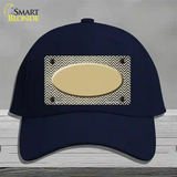 Gold White Small Chevron Oval Oil Rubbed Novelty License Plate Hat Cotton / Navy