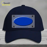 Blue White Small Chevron Oval Oil Rubbed Novelty License Plate Hat Cotton / Navy