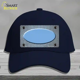 Light Blue White Small Chevron Oval Oil Rubbed Novelty License Plate Hat Cotton / Navy