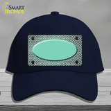 Mint White Small Chevron Oval Oil Rubbed Novelty License Plate Hat Cotton / Navy