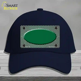 Green White Small Chevron Oval Oil Rubbed Novelty License Plate Hat Cotton / Navy