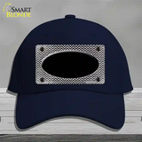 Black White Small Chevron Oval Oil Rubbed Novelty License Plate Hat Cotton / Navy