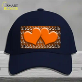 Orange White Anchor Hearts Oil Rubbed Novelty License Plate Hat Cotton / Navy