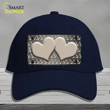 Tan White Anchor Hearts Oil Rubbed Novelty License Plate Hat Cotton / Navy