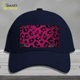 Pink Black Cheetah Oil Rubbed Novelty License Plate Hat Cotton / Navy