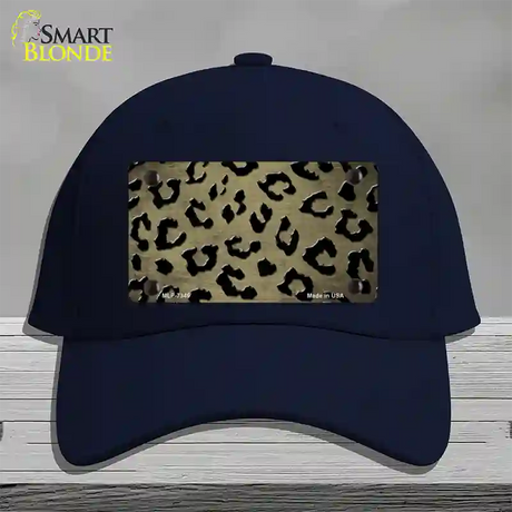 Gold Black Cheetah Oil Rubbed Novelty License Plate Hat Cotton / Navy