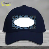 Light Blue Black Cheetah Scallop Oil Rubbed Novelty License Plate Hat Cotton / Navy