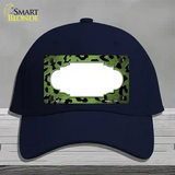 Lime Green Black Cheetah Scallop Oil Rubbed Novelty License Plate Hat Cotton / Navy