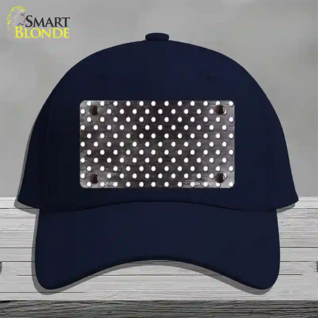 Black White Small Dots Oil Rubbed Novelty License Plate Hat Cotton / Navy