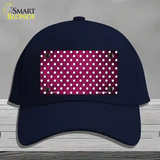 Pink White Small Dots Oil Rubbed Novelty License Plate Hat Cotton / Navy