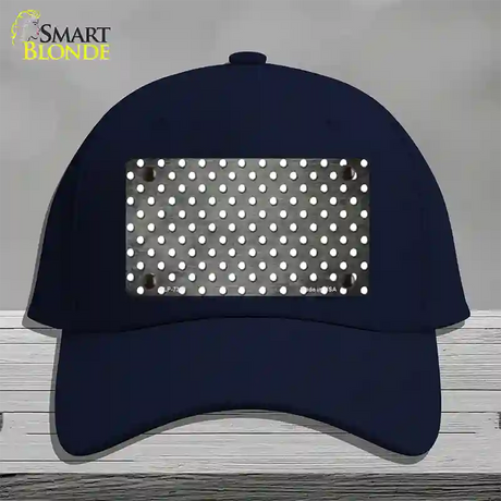 Gray White Small Dots Oil Rubbed Novelty License Plate Hat Cotton / Navy