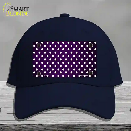 Purple White Small Dots Oil Rubbed Novelty License Plate Hat Cotton / Navy