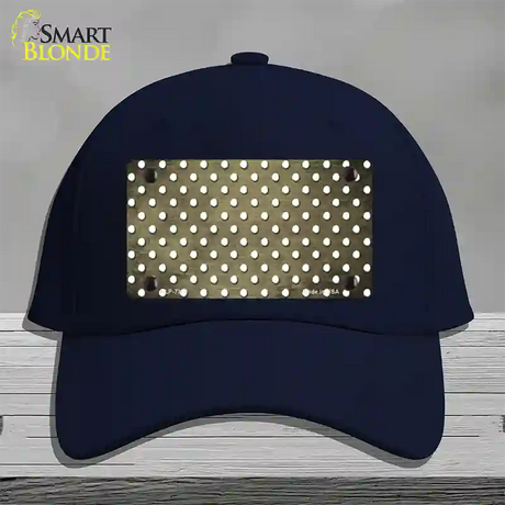 Gold White Small Dots Oil Rubbed Novelty License Plate Hat Cotton / Navy