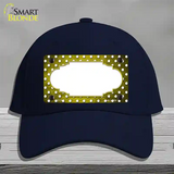 Yellow White Small Dots Scallop Oil Rubbed Novelty License Plate Hat Cotton / Navy