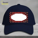 Red White Small Dots Scallop Oil Rubbed Novelty License Plate Hat Cotton / Navy