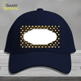 Brown White Small Dots Scallop Oil Rubbed Novelty License Plate Hat Cotton / Navy