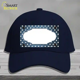 Light Blue White Small Dots Scallop Oil Rubbed Novelty License Plate Hat Cotton / Navy