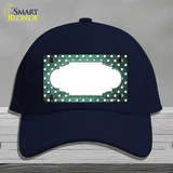 Mint White Small Dots Scallop Oil Rubbed Novelty License Plate Hat Cotton / Navy