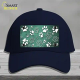 Mint White Paw Oil Rubbed Novelty License Plate Hat Cotton / Navy