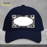 Paw Scallop Black White Novelty License Plate Hat Cotton / Navy