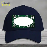 Paw Scallop Green White Novelty License Plate Hat Cotton / Navy