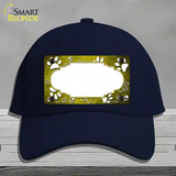 Paw Scallop Yellow White Novelty License Plate Hat Cotton / Navy