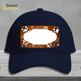 Paw Scallop Orange White Novelty License Plate Hat Cotton / Navy