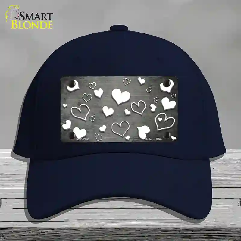 Gray White Love Oil Rubbed Novelty License Plate Hat Cotton / Navy