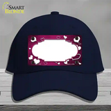 Pink White Love Scallop Oil Rubbed Novelty License Plate Hat Cotton / Navy