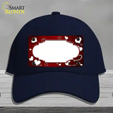 Red White Love Scallop Oil Rubbed Novelty License Plate Hat Cotton / Navy