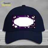 Purple White Love Scallop Oil Rubbed Novelty License Plate Hat Cotton / Navy