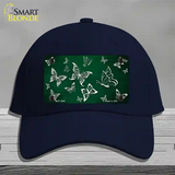 Green White Butterfly Oil Rubbed Novelty License Plate Hat Cotton / Navy