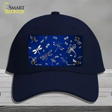 Blue White Dragonfly Oil Rubbed Novelty License Plate Hat Cotton / Navy