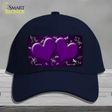 Purple White Dragonfly Hearts Oil Rubbed Novelty License Plate Hat Cotton / Navy