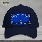 Blue White Owl Hearts Oil Rubbed Novelty License Plate Hat Cotton / Navy