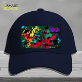 Green Splatter Oil Rubbed Novelty License Plate Hat Cotton / Navy