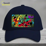 Lime Green Splatter Oil Rubbed Novelty License Plate Hat Cotton / Navy