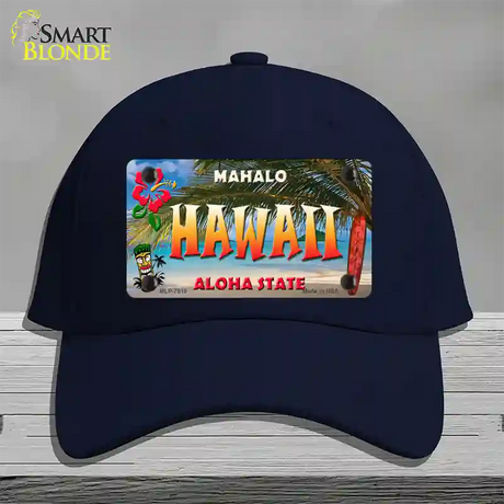 Hawaii State Novelty License Plate Hat Cotton / Navy