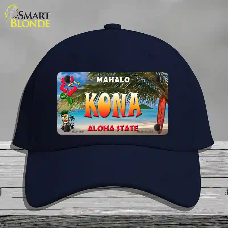 Kona Hawaii State Novelty License Plate Hat Cotton / Navy