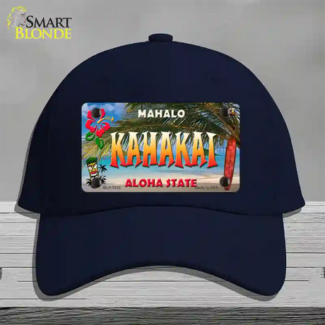 Kahakai Hawaii State Novelty License Plate Hat Cotton / Navy