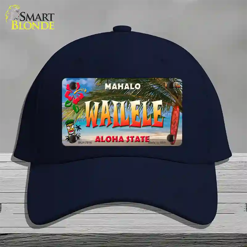 Wailele Hawaii State Novelty License Plate Hat Cotton / Navy