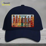 Paradise Surfboards Hawaii State Novelty License Plate Hat Cotton / Navy