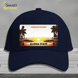 Hawaiian Islands Hawaii Blank State Novelty License Plate Hat Cotton / Navy