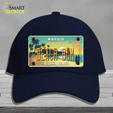 Beach Bum Hawaii Pineapple Novelty License Plate Hat Cotton / Navy